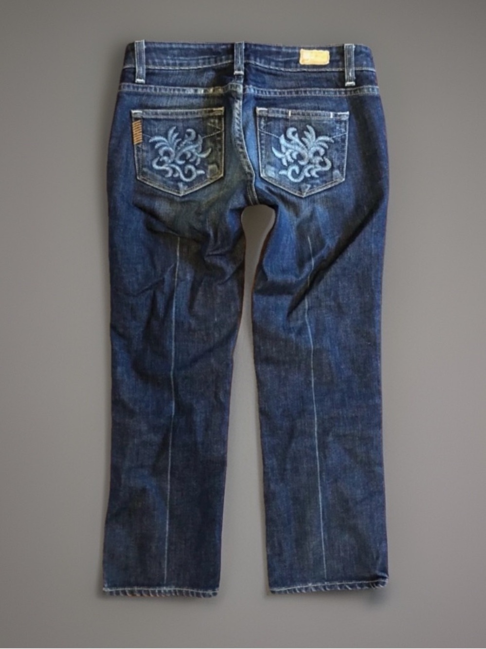 PAIGE Denim sz 25 Summer Cropped Capri Blue Jeans 7" Low Rise EUC